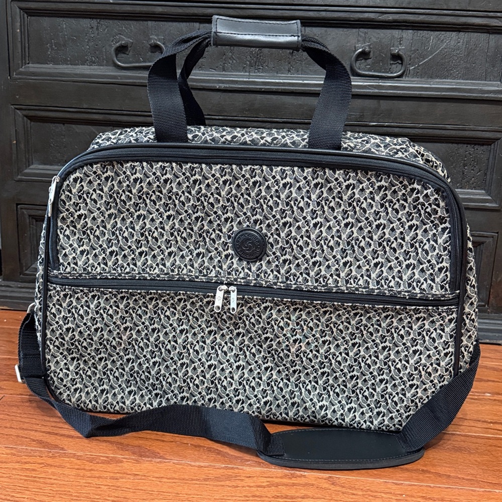 Samsonite Multi Purpose Tiara Soft Gray & Black Canvas Print Carry on Bag - used